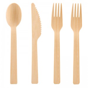 Disposable Bamboo Cutlery Spoon/Forks/Knives Utensils Travel Bamboo Cutlery Holiday Gift Set