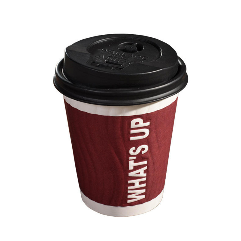 Embossed Paper Water Cups 2oz-32oz Disposable Hot Cold Drinks Coffee Paper Cups