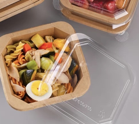 Brand new on the market! Disposable square kraft paper octagonal box, food-grade material